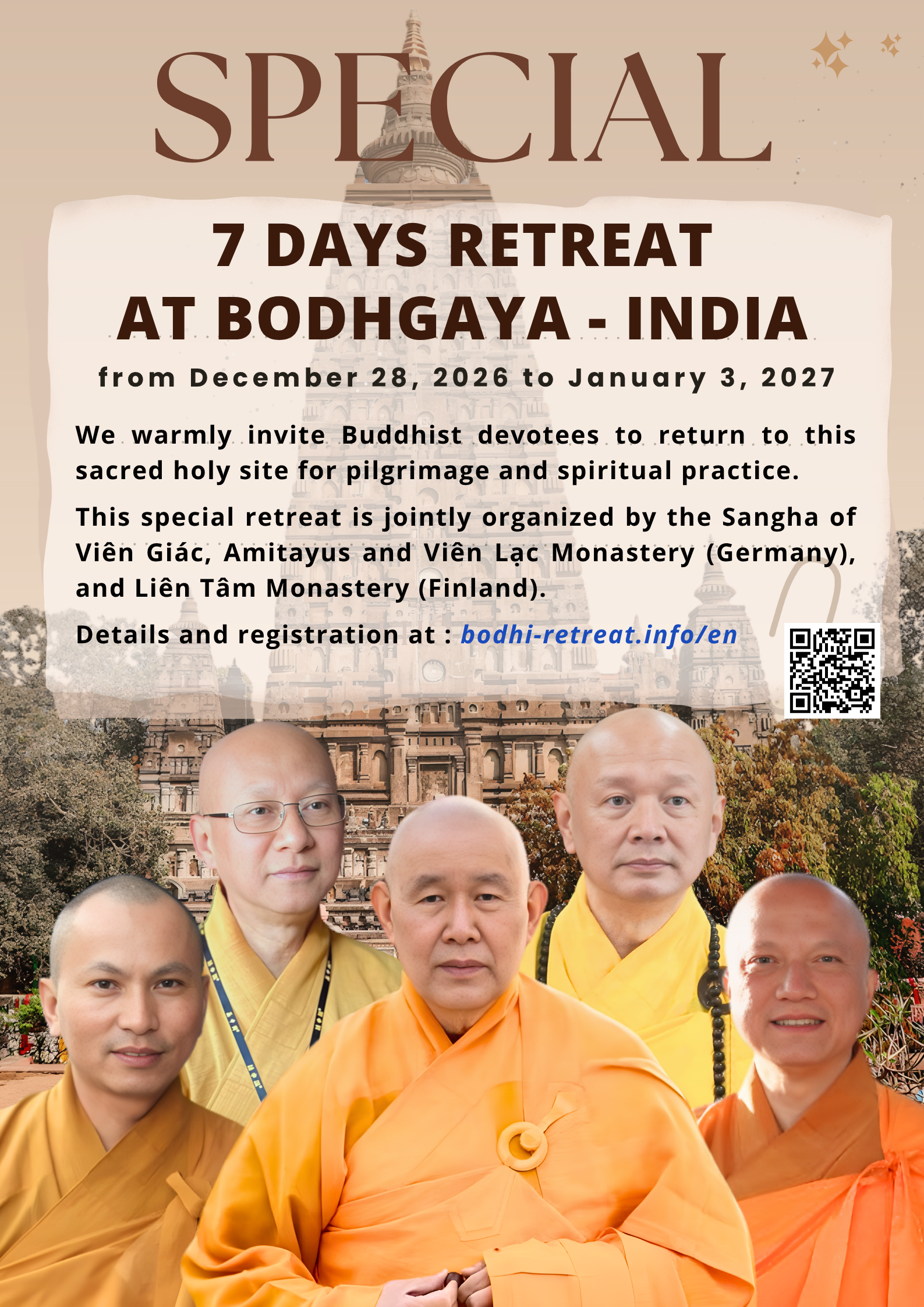 7 days retreat at Bodh Gaya - Khóa tu tại Bồ Đề Đạo Tràng